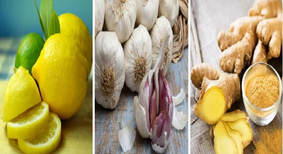 Limone, aglio e zenzero per il decotto