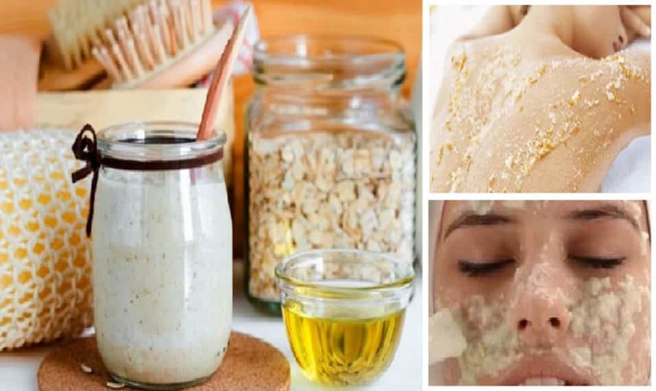 Farina di avena maschera viso