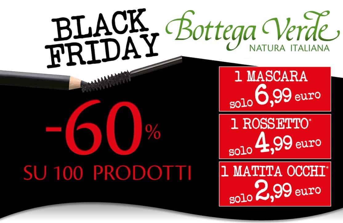 black friday Bottega Verde 2019 offerte