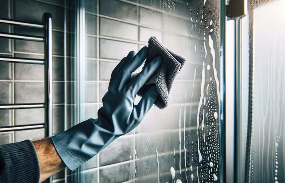 Rimozione calcare su box doccia