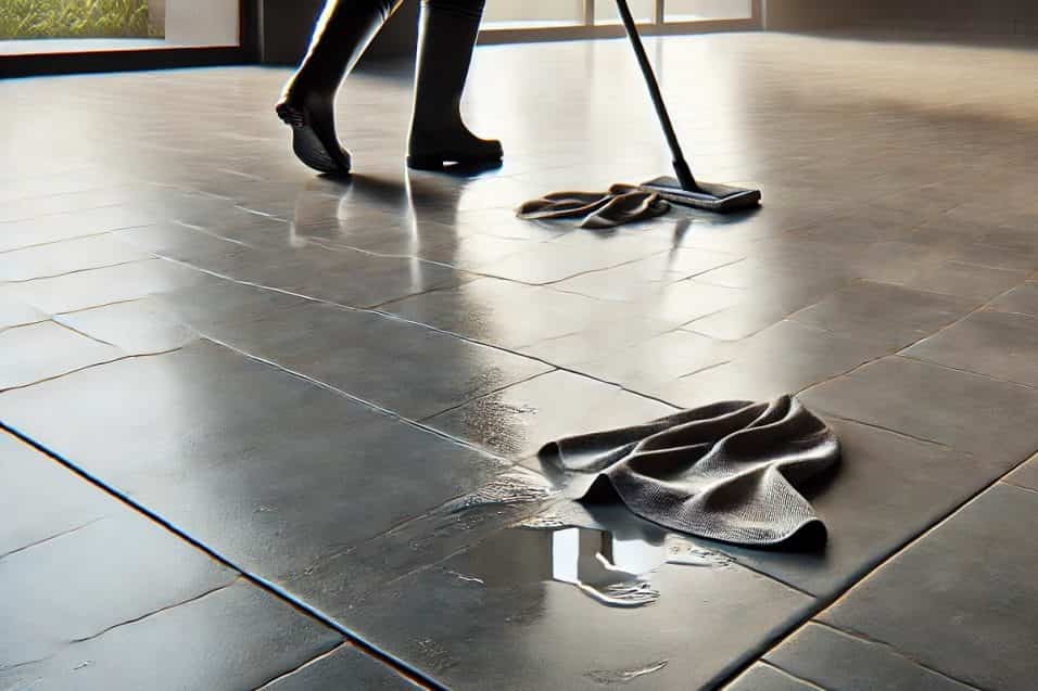 Pavimento lucido pulito con detergente naturale