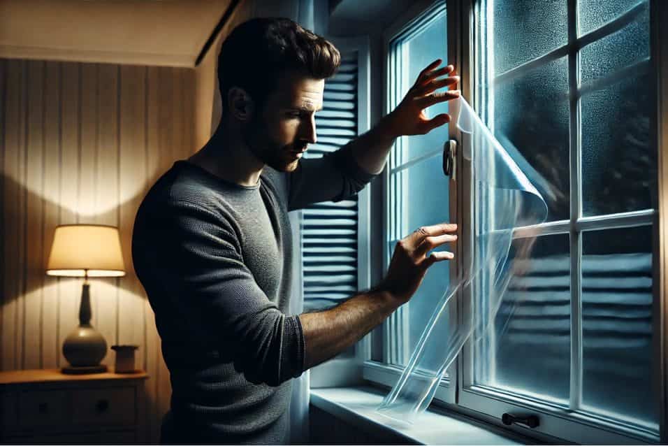 Applicazione pellicola termica su finestra