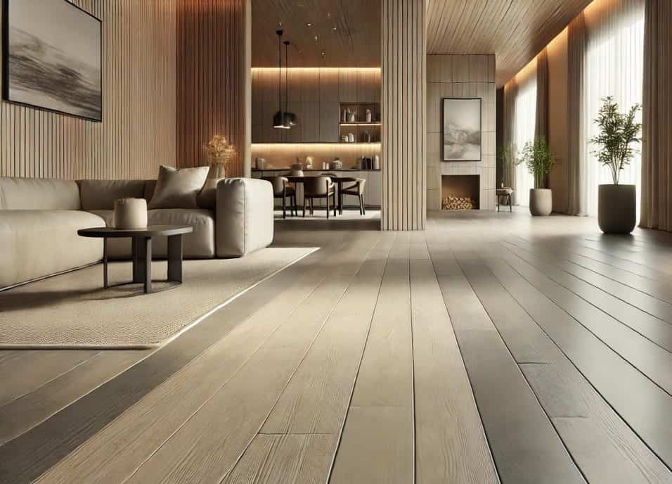 pavimento in gres porcellanato opaco pulito senza aloni, grazie a rimedi naturali come aceto, bicarbonato e limone.