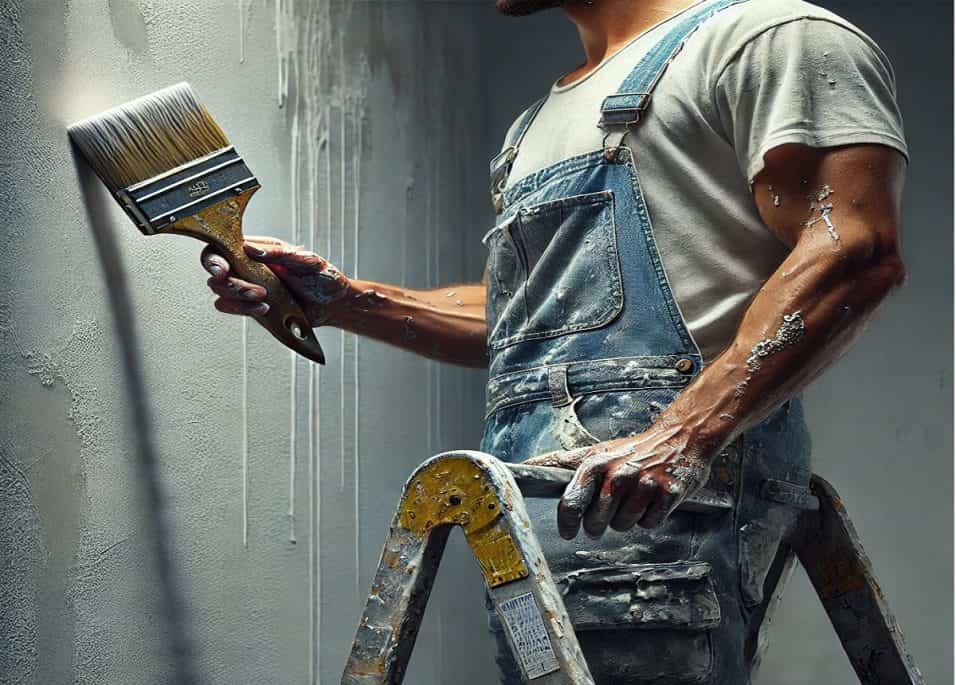 Parete con pittura iodata per eliminare la muffa