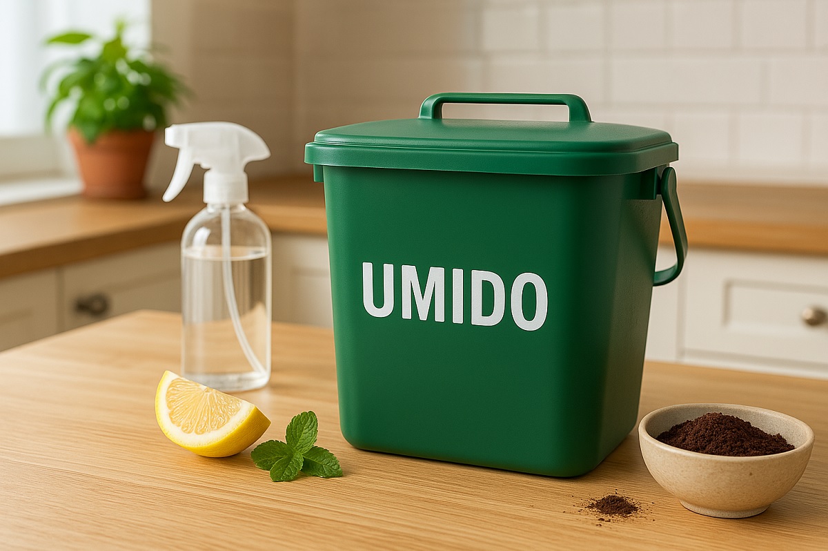 Pattumiera dell’umido pulita e profumata senza cattivi odori né insetti in cucina