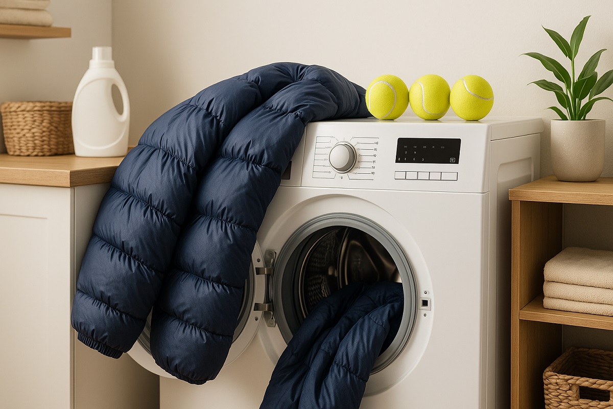 Guida completa su come lavare i piumini a casa, con il trucco delle palline da tennis per mantenerli morbidi, uniformi e come nuovi.