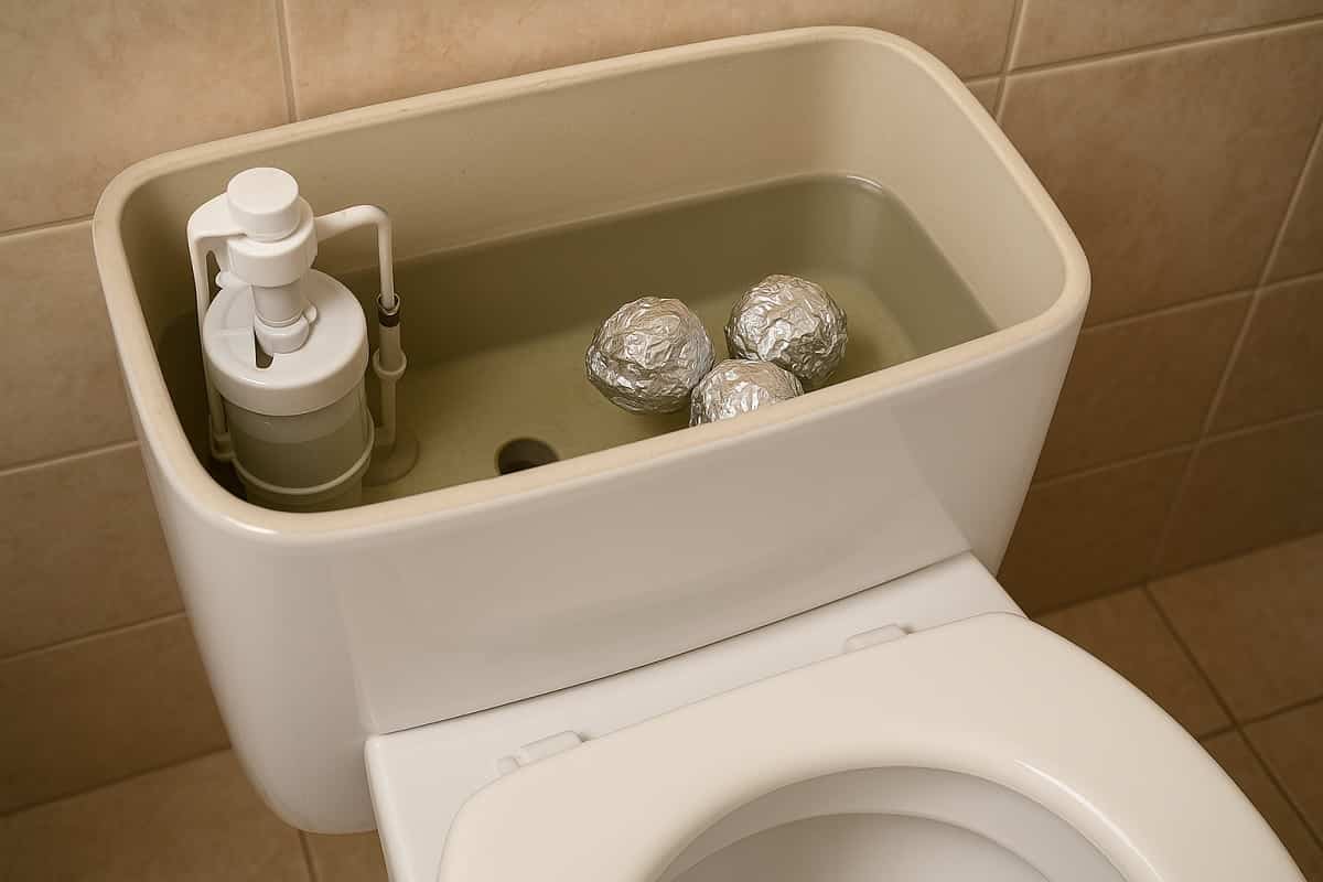 Basta qualche pallina di carta stagnola per mantenere il WC più pulito e brillante.
