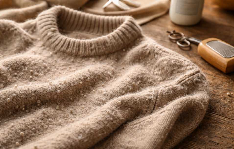 Come recuperare un maglione di lana rovinato da lavaggi sbagliati, pallini e restringimento, con i metodi corretti di cura, pulizia e asciugatura.