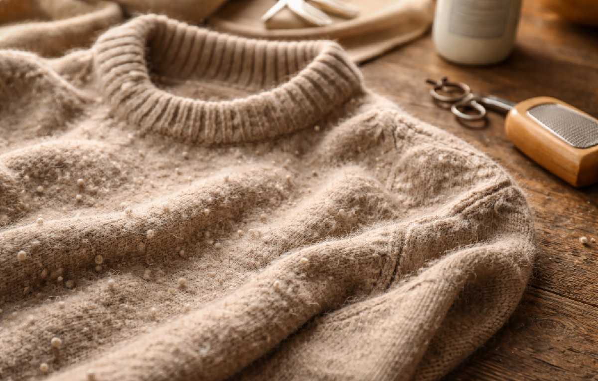 Come recuperare un maglione di lana rovinato da lavaggi sbagliati, pallini e restringimento, con i metodi corretti di cura, pulizia e asciugatura.