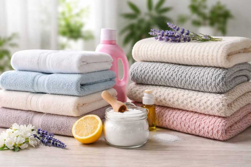 Asciugamani e maglioni morbidi e profumati a lungo grazie a un trucco semplice e naturale