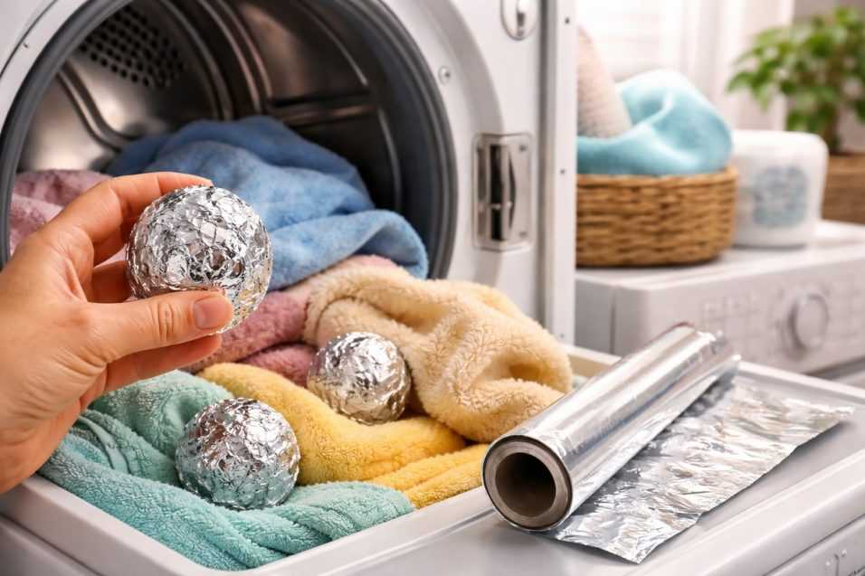 Il trucco della pallina di carta stagnola nell’asciugatrice che riduce l’elettricità statica, rende il bucato più morbido e fa risparmiare sugli ammorbidenti con un semplice gesto a costo zero.