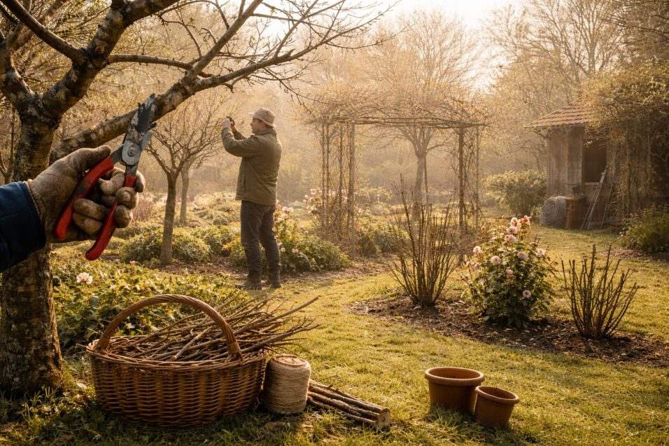 Potatura delle piante a febbraio per favorire crescita sana e fioriture abbondanti in primavera.