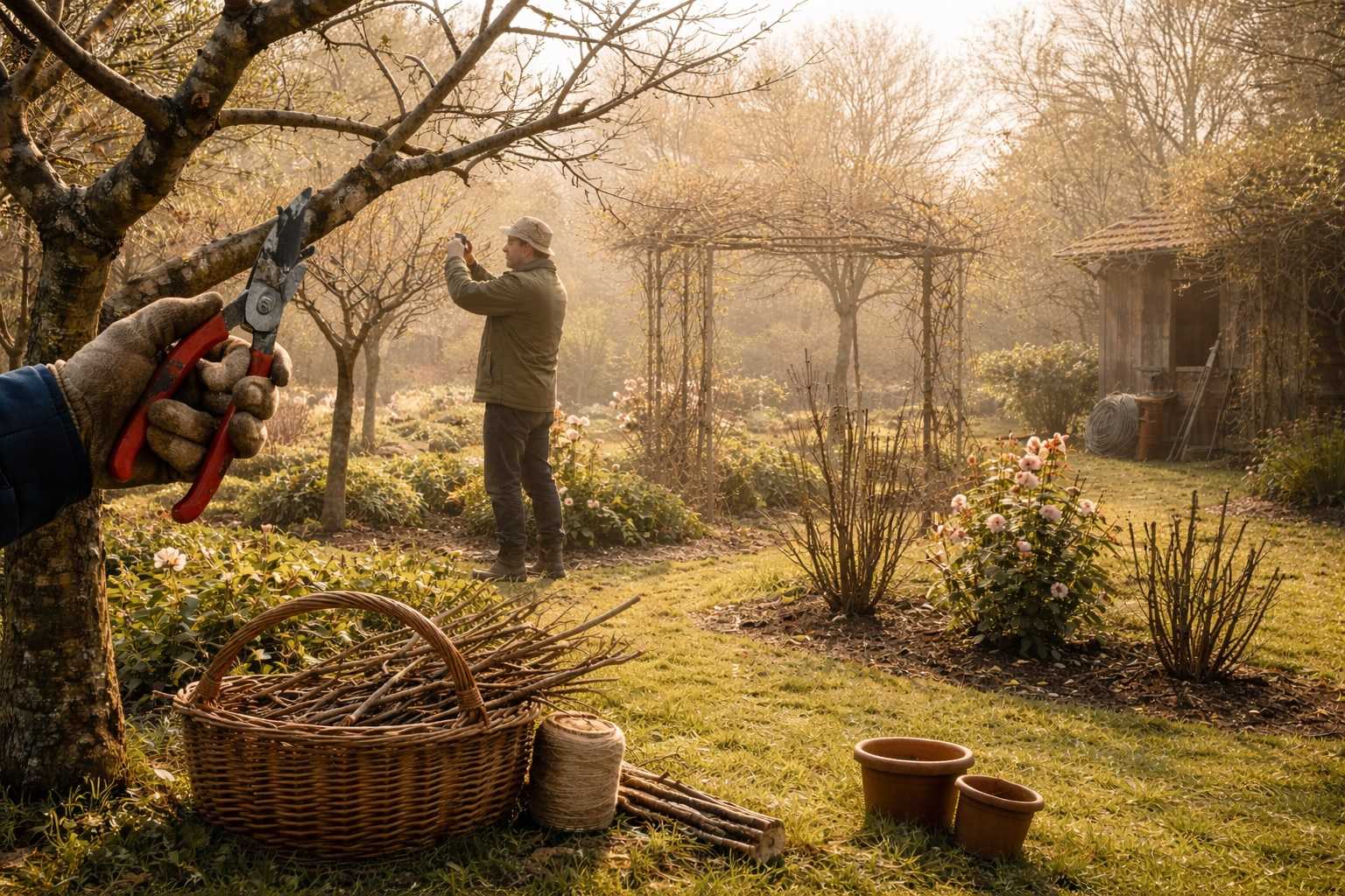Potatura delle piante a febbraio per favorire crescita sana e fioriture abbondanti in primavera.