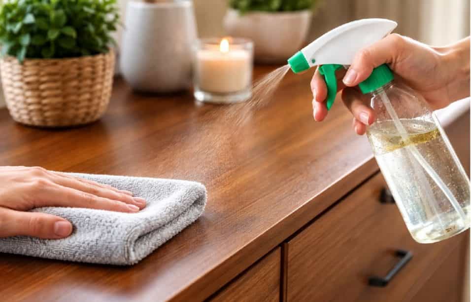 Miscela naturale antipolvere che protegge i mobili e riduce la polvere a lungo