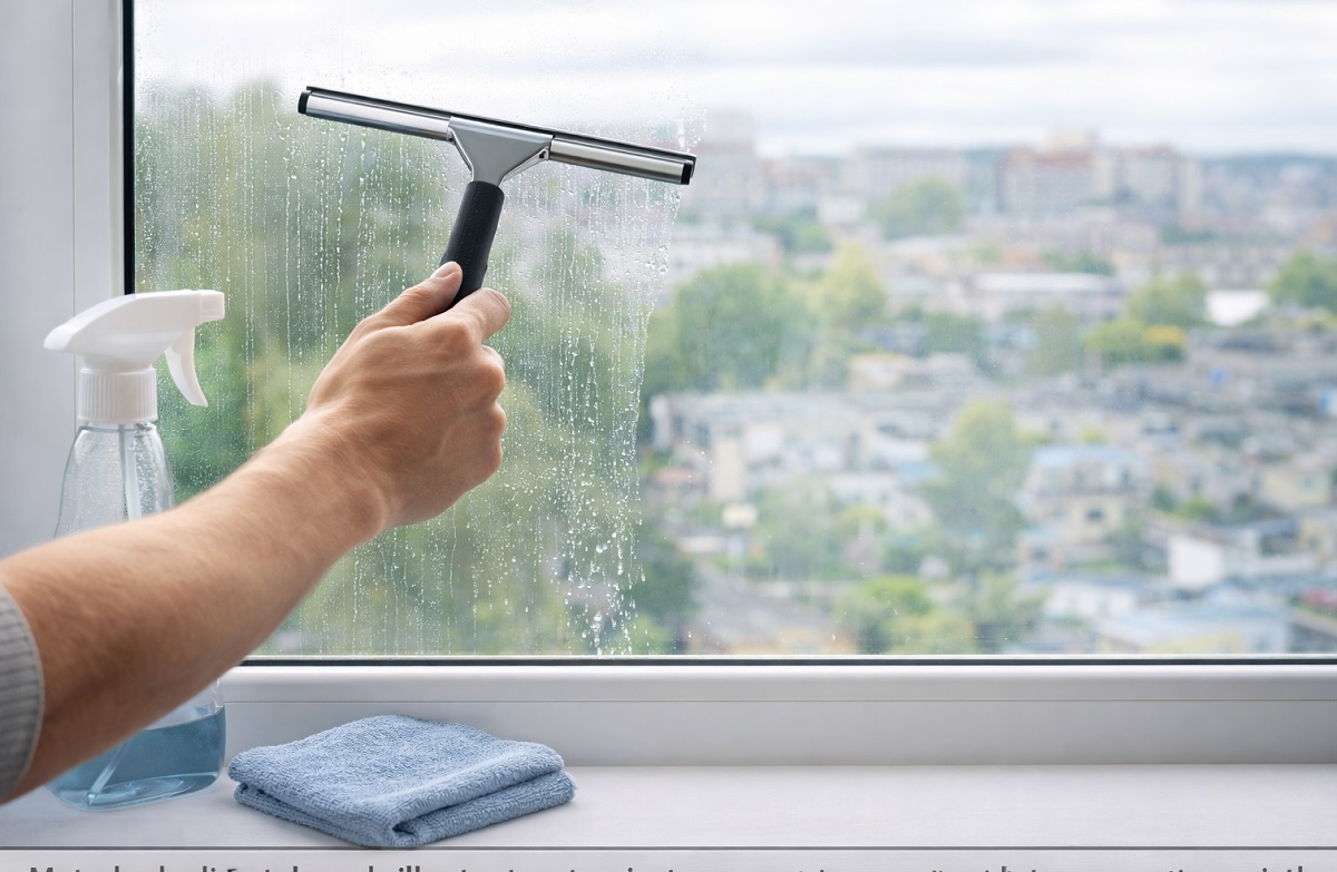 Vetri senza aloni e perfettamente trasparenti grazie al metodo semplice con acqua calda, microfibra e brillantante, per un effetto limpido e duraturo anche dopo la pioggia