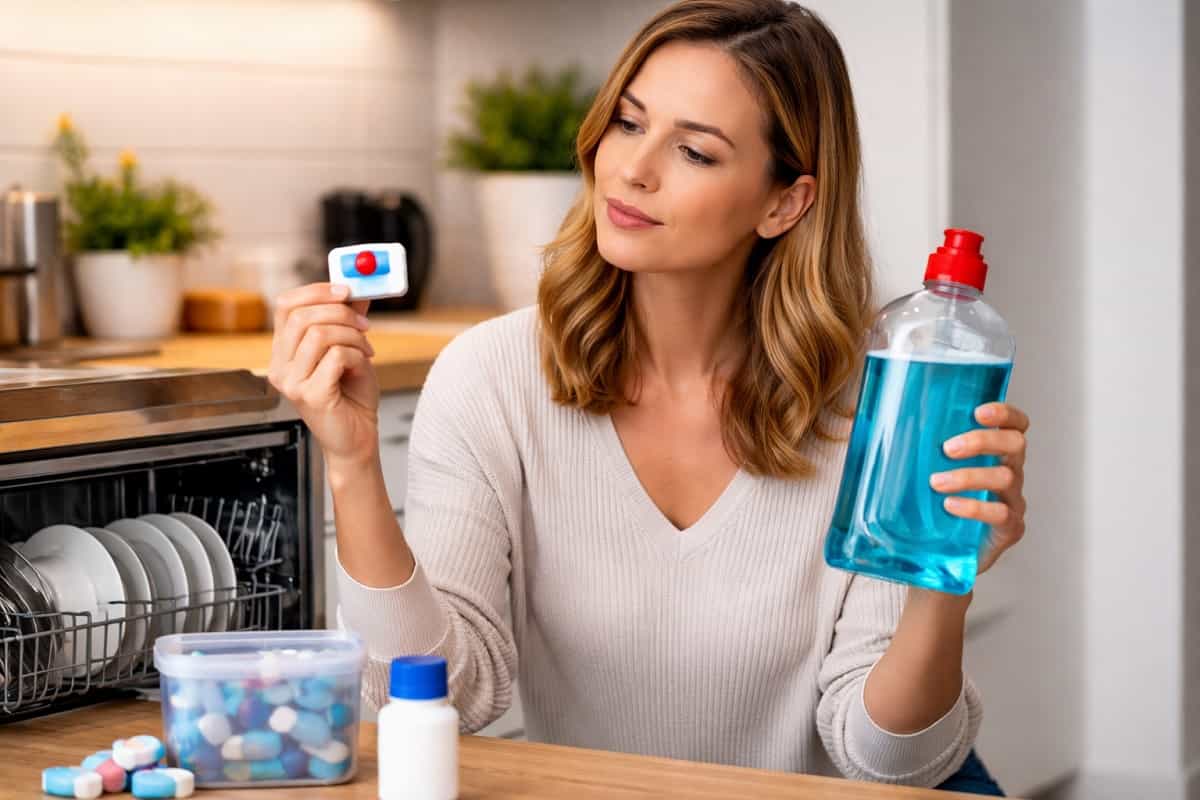 Lavastoviglie, meglio pastiglie o detersivo liquido? Scopri il verdetto dei tecnici per lavare meglio, evitare residui e proteggere la macchina nel tempo.