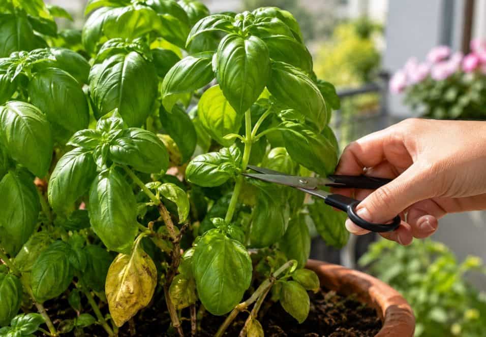 Basilico che si rovina dopo pochi giorni? Il problema spesso è il taglio sbagliato.