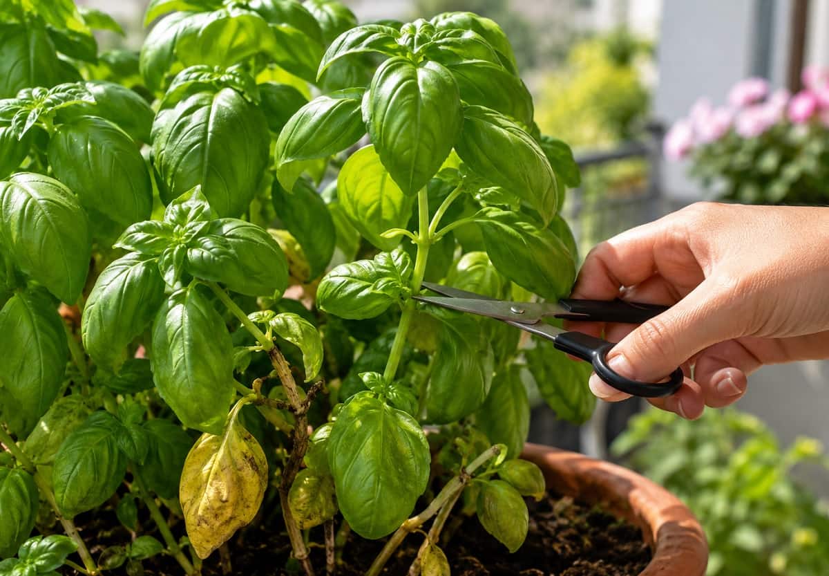 Basilico che si rovina dopo pochi giorni? Il problema spesso è il taglio sbagliato.