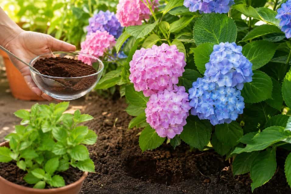Ortensie senza fiori? Il trucco naturale del fondo di caffè può aiutare la pianta a produrre boccioli e petali entro l’estate.
