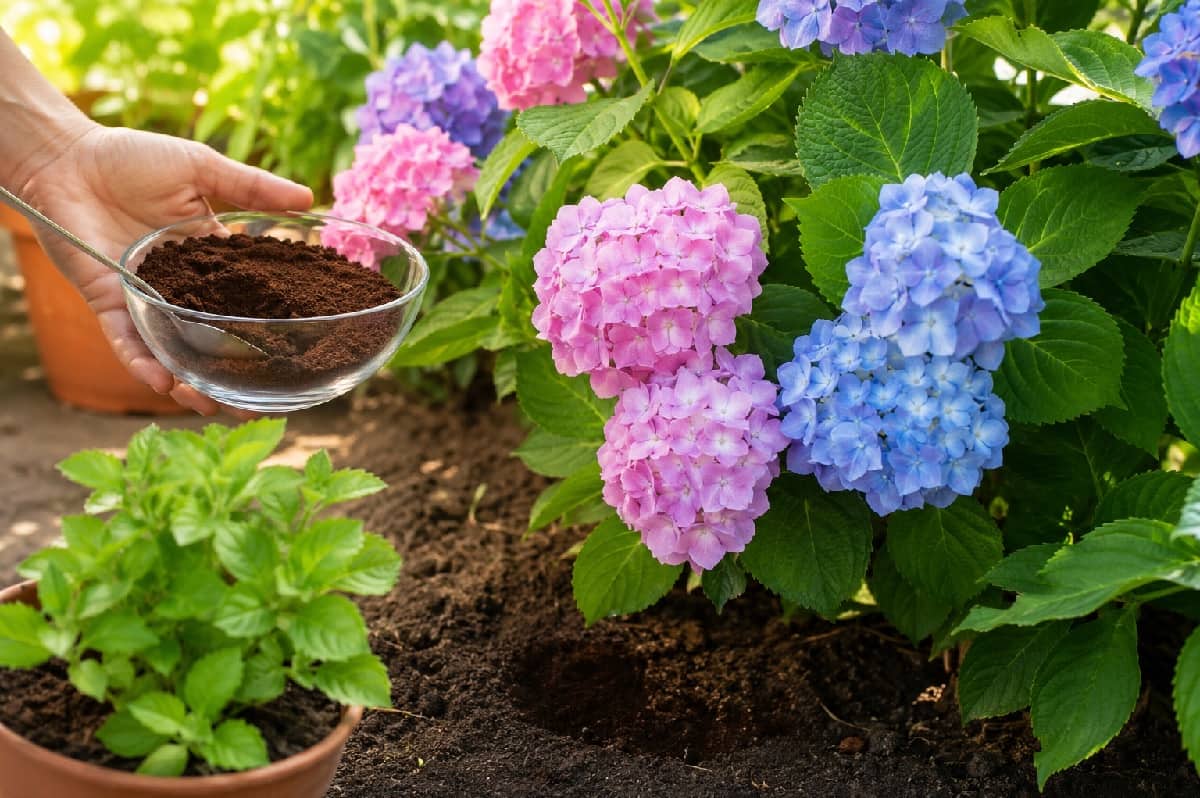 Ortensie senza fiori? Il trucco naturale del fondo di caffè può aiutare la pianta a produrre boccioli e petali entro l’estate.