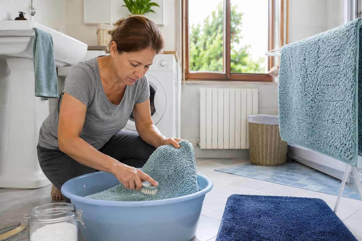 Il bicarbonato di sodio è il rimedio semplice della nonna per lavare i tappetini del bagno, togliere l’odore di umido e mantenerli freschi più a lungo senza rovinarli.