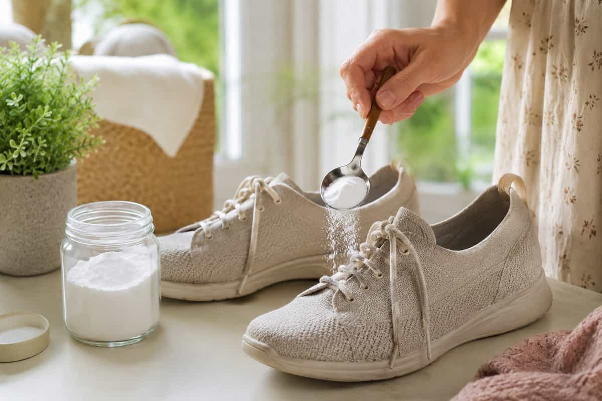 Il vecchio rimedio della nonna per eliminare il cattivo odore dalle scarpe estive: come usare il bicarbonato a secco o in crema senza rovinare i materiali.