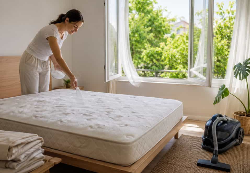 Il vecchio metodo per pulire il materasso in estate senza bagnarlo: bicarbonato, aria e aspirazione per deodorare, igienizzare e togliere odori senza rischiare umidità.