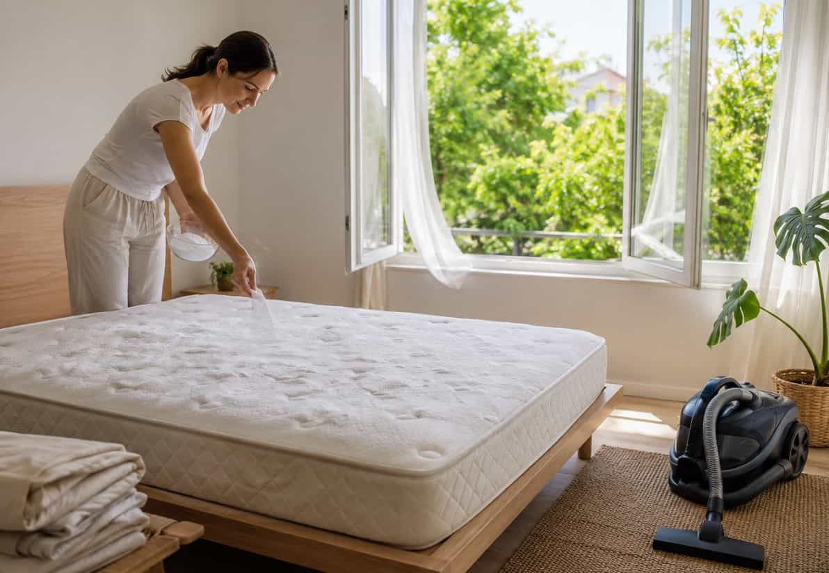 Il vecchio metodo per pulire il materasso in estate senza bagnarlo: bicarbonato, aria e aspirazione per deodorare, igienizzare e togliere odori senza rischiare umidità.