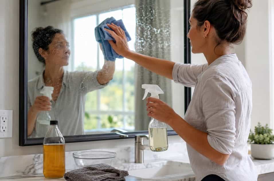 Aceto di mele non solo in cucina: come usarlo per vetri, tappeti, calcare e cattivi odori, con dosi corrette, precauzioni e superfici da evitare.