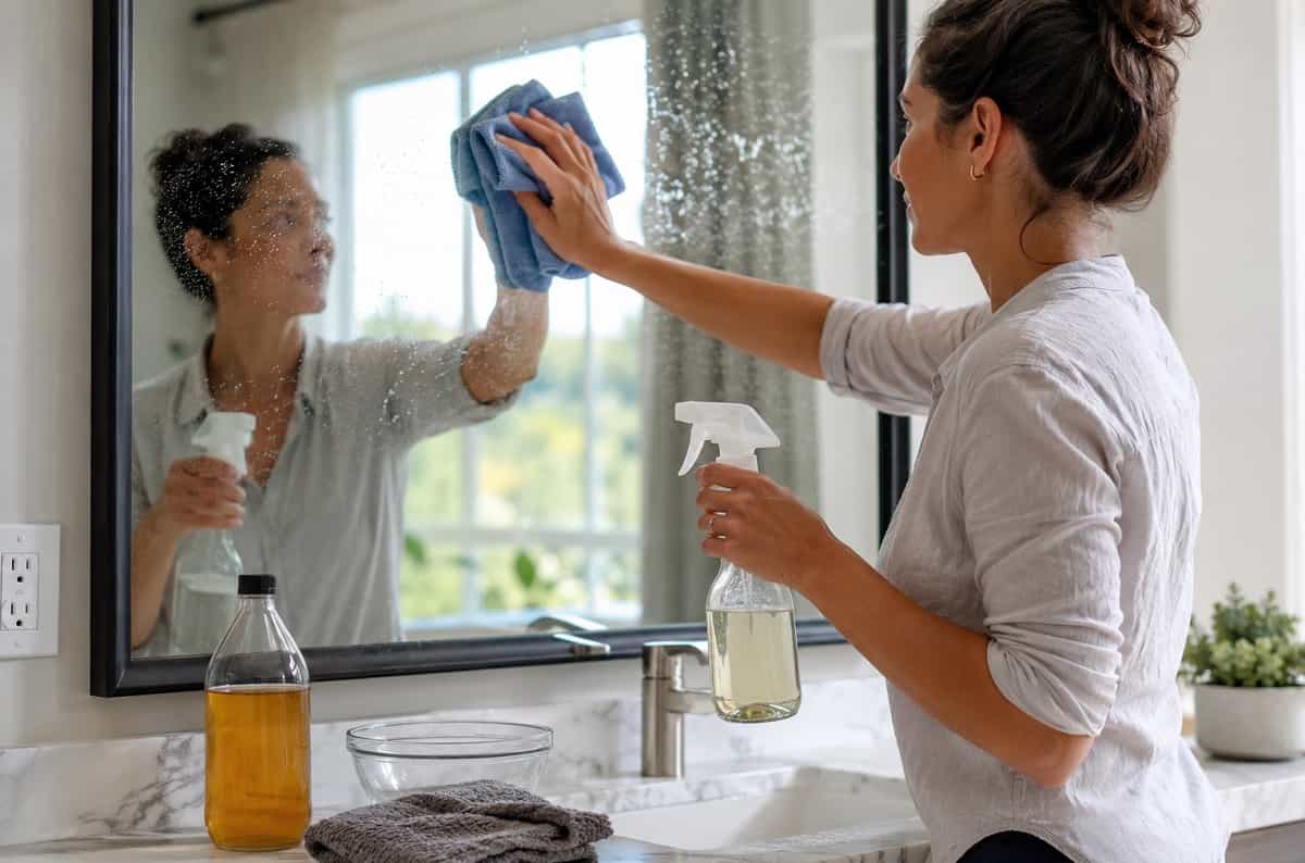 Aceto di mele non solo in cucina: come usarlo per vetri, tappeti, calcare e cattivi odori, con dosi corrette, precauzioni e superfici da evitare.