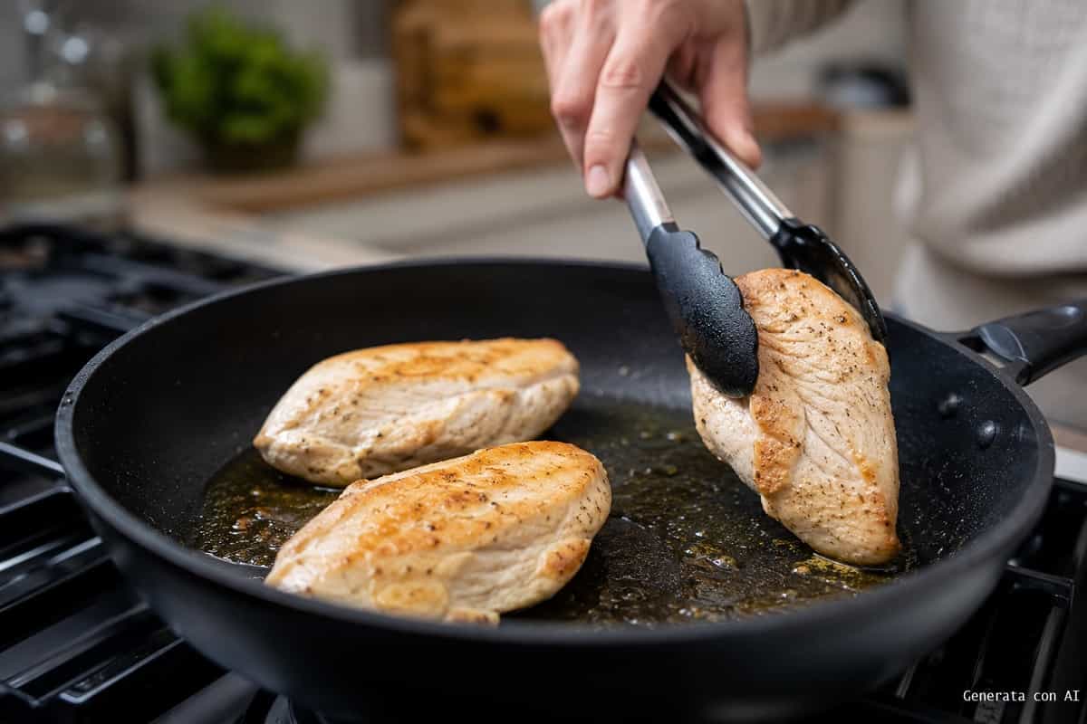 Pollo in padella asciutto e stopposo? Tempi, temperatura, spessore e quantità possono cambiare tutto.